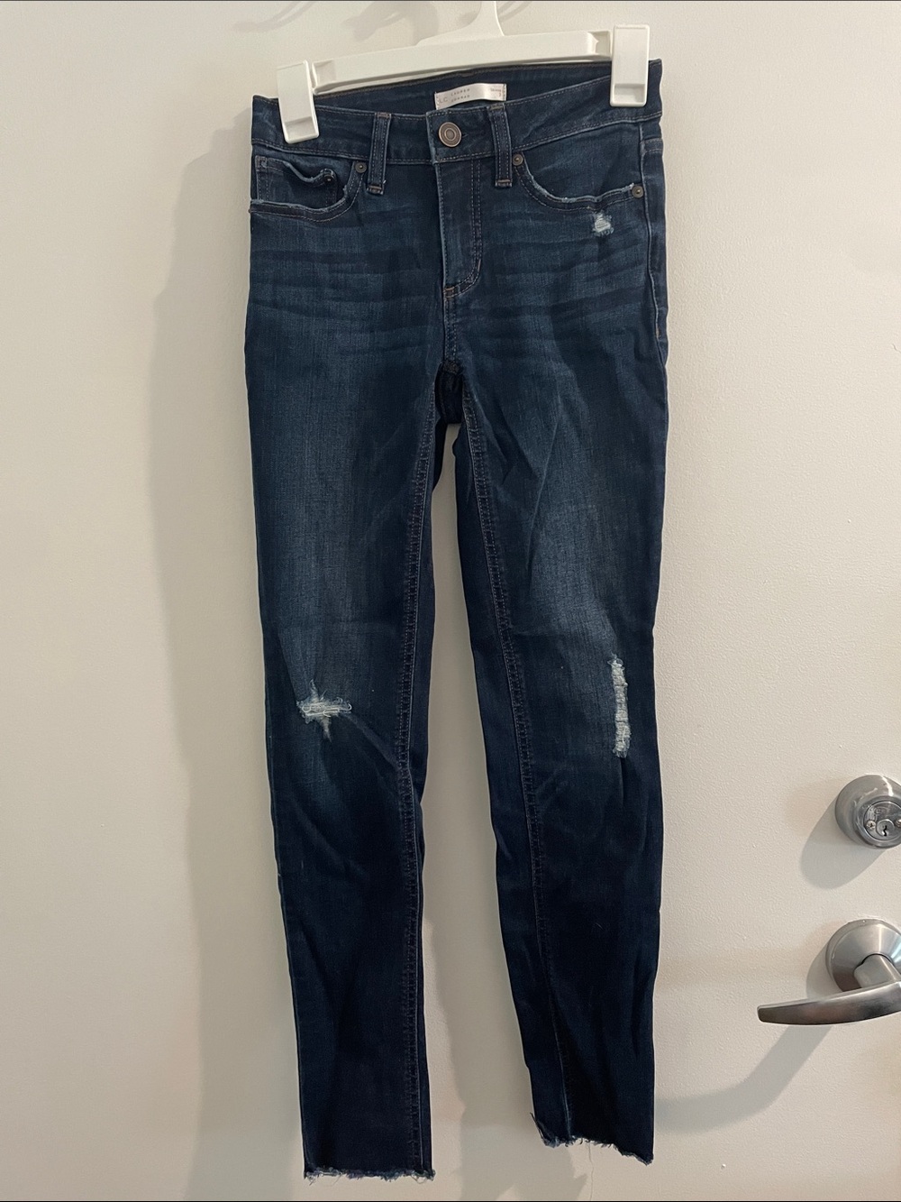 LC Lauren Conrad Dark Blue Skinny Distressed Jeans